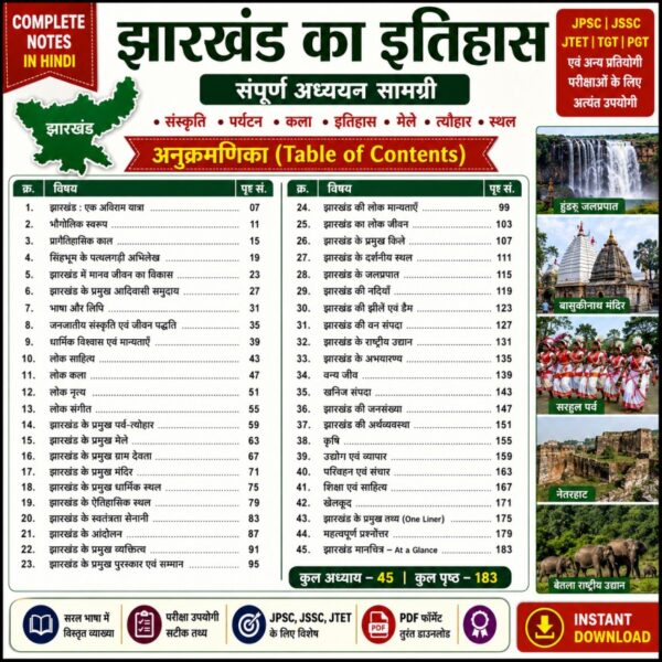 Jharkhand Ka Itihas PDF Book | Jharkhand History Notes for JPSC JSSC