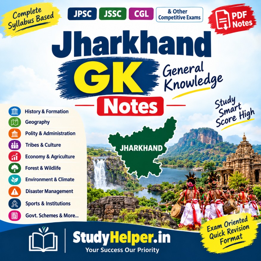 Jharkhand GK PDF Notes | JPSC & JSSC GK | English
